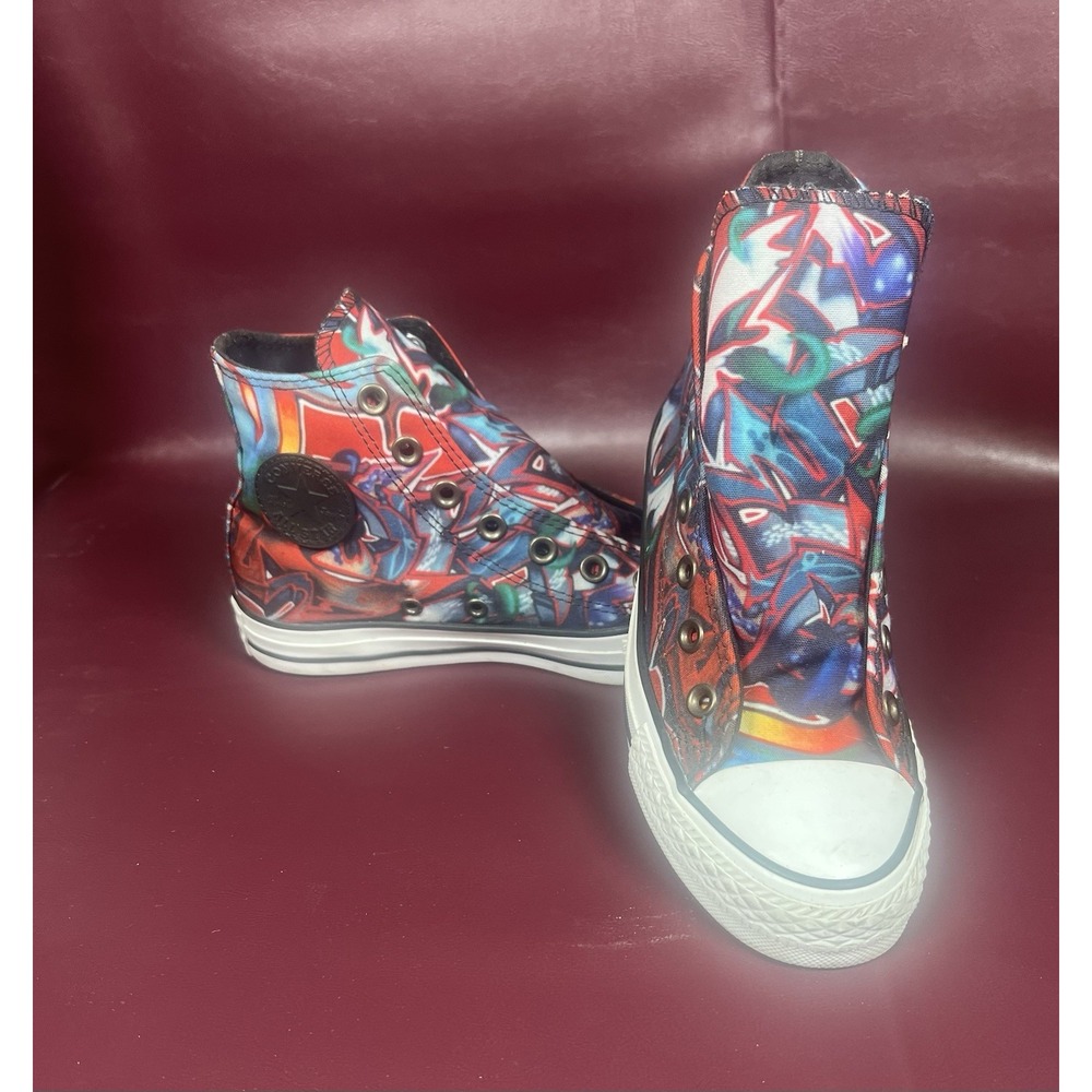 Converse Graffiti Street Art Red Blue Green NY New York Artist Women's Size 6 - Picture 2 of 9